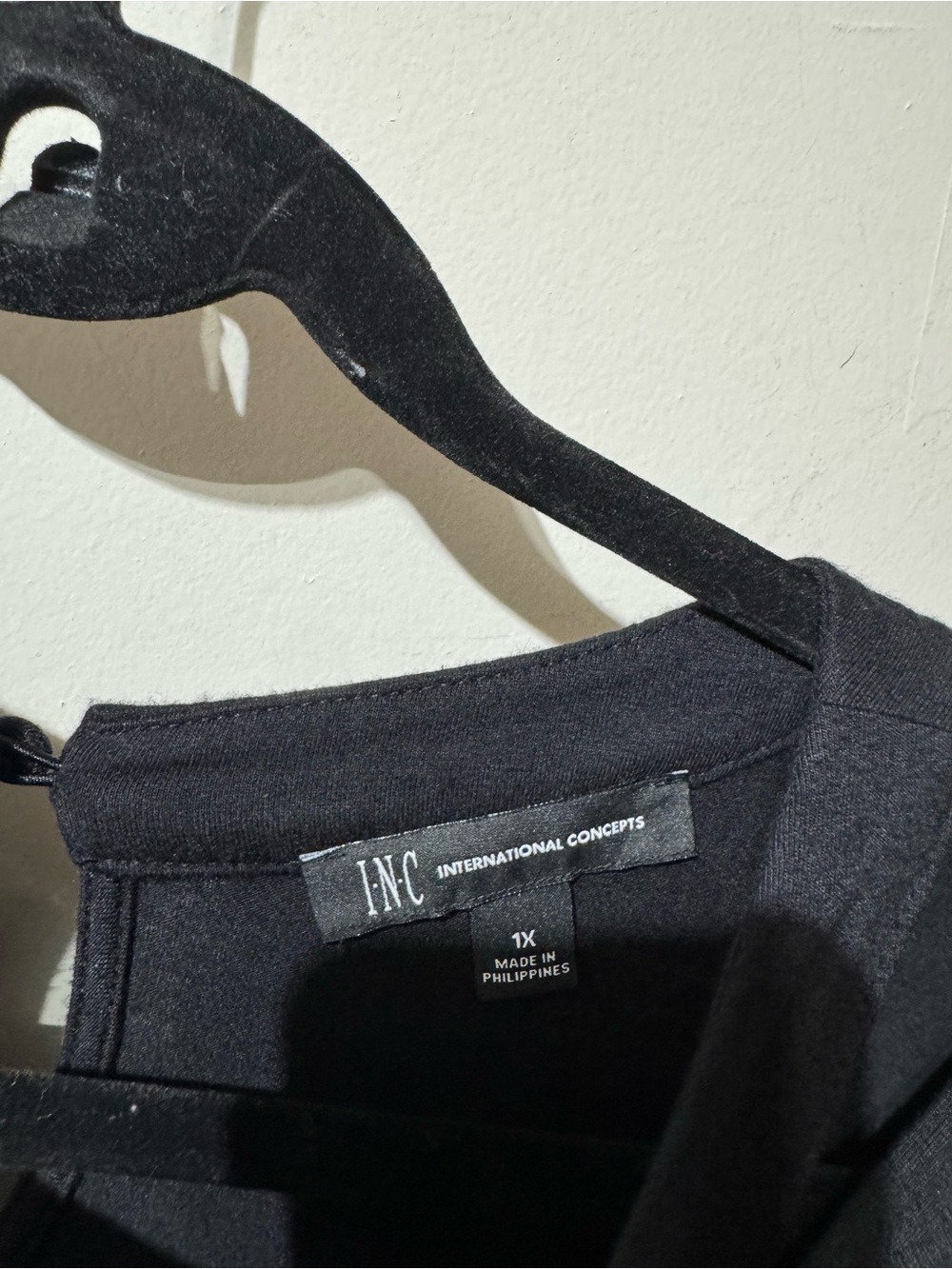 INC International Concepts Black Cut Out Top - Picture 2 of 3